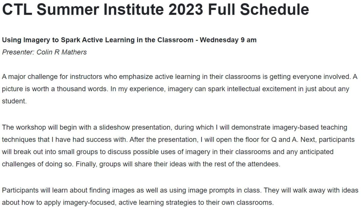 Summer Institute Talk